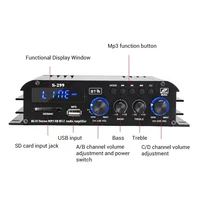Audio Amplifier S-299 Channel-4.1 Digital AMP Bluetooth 5.0 Rated Power 40Wx4 with Remote for Home Theater Car RVs steamboat 4