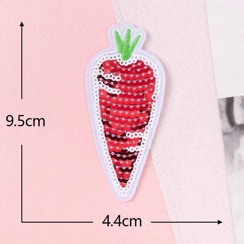 10 teile/los kleine Frucht Patch Pailletten Aufkleber Eisen auf Patches für Kleidung Applique Stickerei DIY Kleidung Accessoires – Detail 9