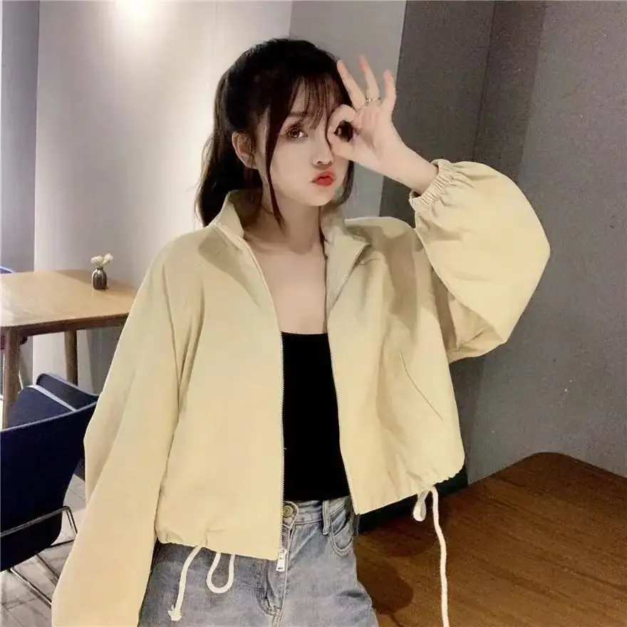 Autumn BF Style Loose Coat Spring Dress Female Student Casual Jacket Baseball Suit Long Sleeve Sunscreen Clothing Tide apollo mission patches bomber flight jacket men air force pilot army baseball coat windbreaker waterproof man clothing wholesale