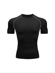 Men's Breathable Compression Gym & Sports T - Shirt - S (JD - Gray Line)