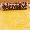 1pc 13.7in 20 Grids Christmas Wooden Embossed Rolling Pin For Pastry Baking Tools,Leaf Hive Deep Engraving Cookies Stamp Tool 5