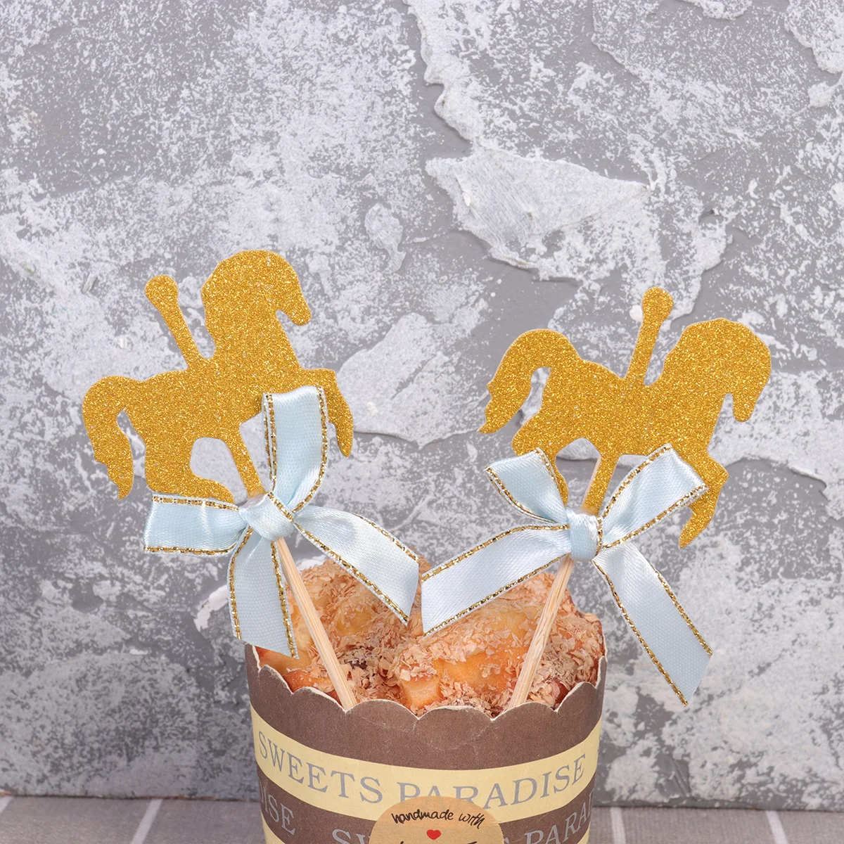 

20Pcs Glitter Cupcake Toppers Brithday Christmas Wedding Cake Picks Party Blue