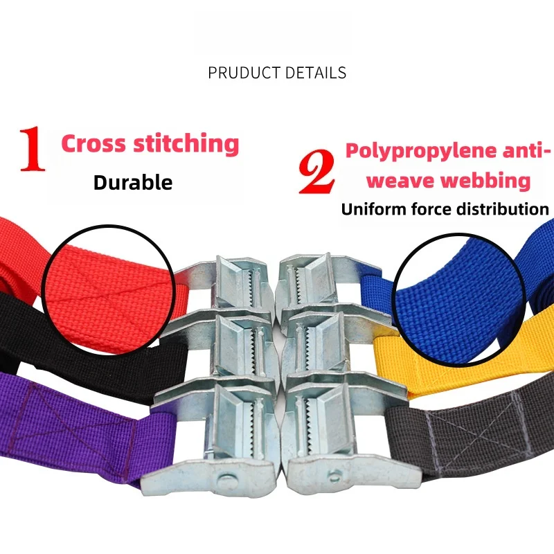 Durable Metal Buckle Nylon Cargo Strap - Black