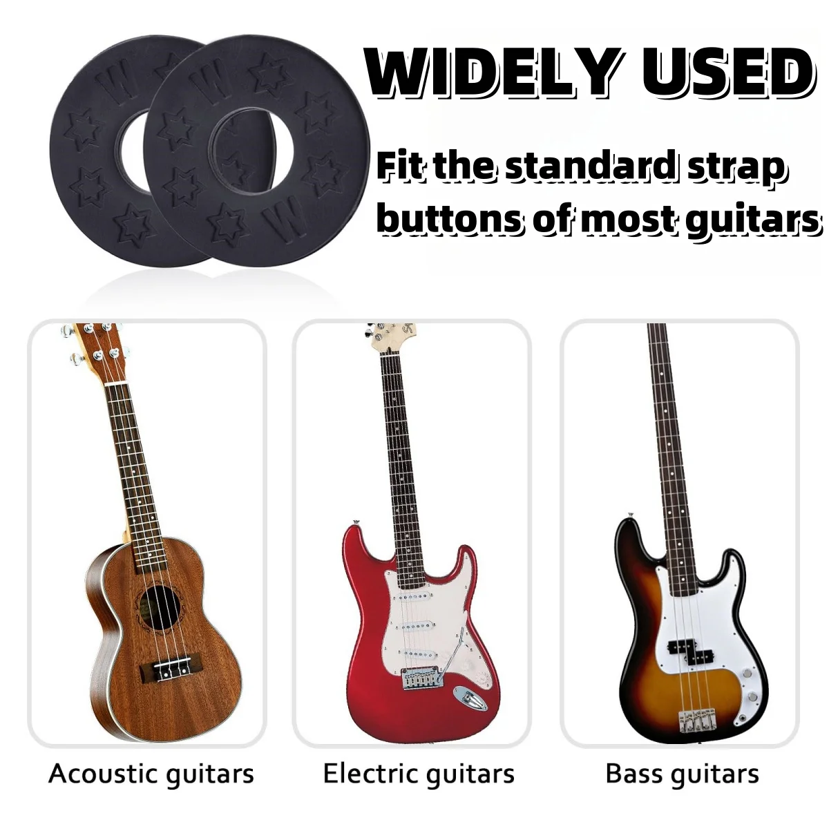 Guitar Strap Locks 10/20/30Pcs Guitar Strap Locks Blocks Rubber Material Safety Lock Protector for Bass Ukulele Acoustic Classic Guitar Accessories
