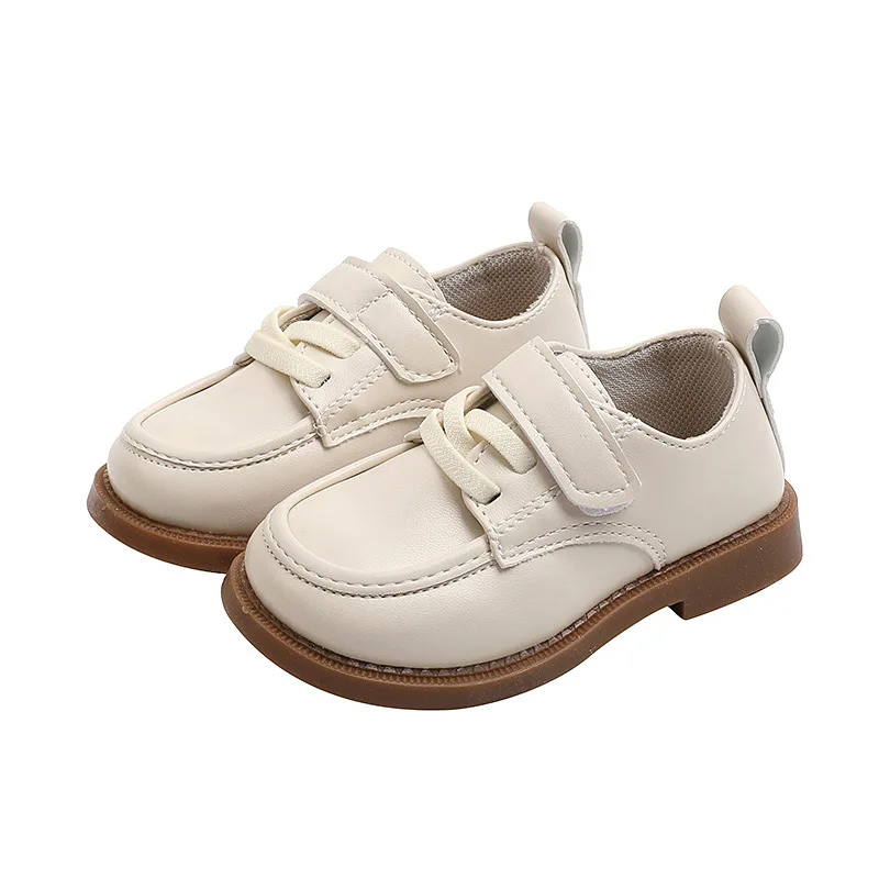 Fashion Kids Leather Shoe Solid Color Black Shoes for Boys Spring Autumn Causal Children's Versatile Girls School Flat Shoes