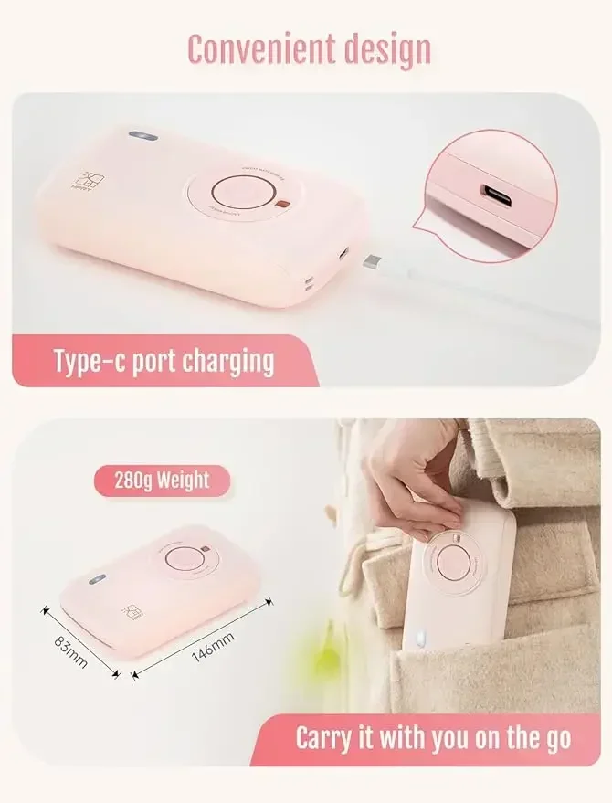 GlowMartHPRT Mini Photo Printer Portable Instant Picture Printer Wireless Thermal Dye Sublimation