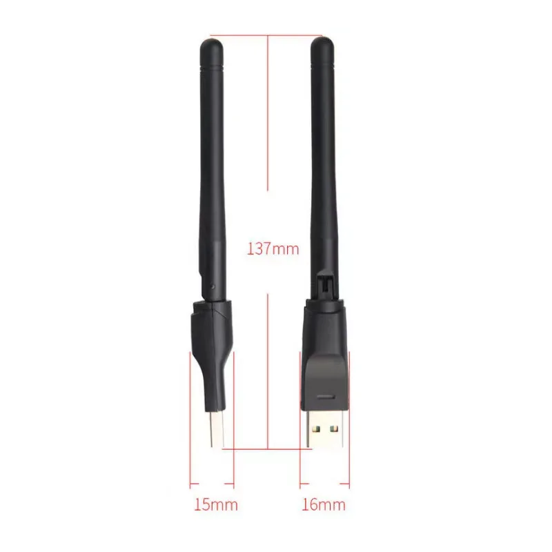 Wireless Network Card USB WiFi Adapter LAN Wi-Fi Receiver Dongle Antenna 150Mbps 802.11 b/g/n for PC Windows