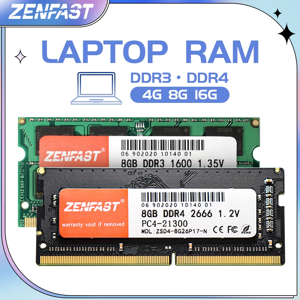 

ZENFAST ram DDR3 1600MHz 1333MHz DDR4 8GB 4GB 16GB 2133 2400MHz 2666MHz Laptop Memoria Ram Sodimm Notebook Memory