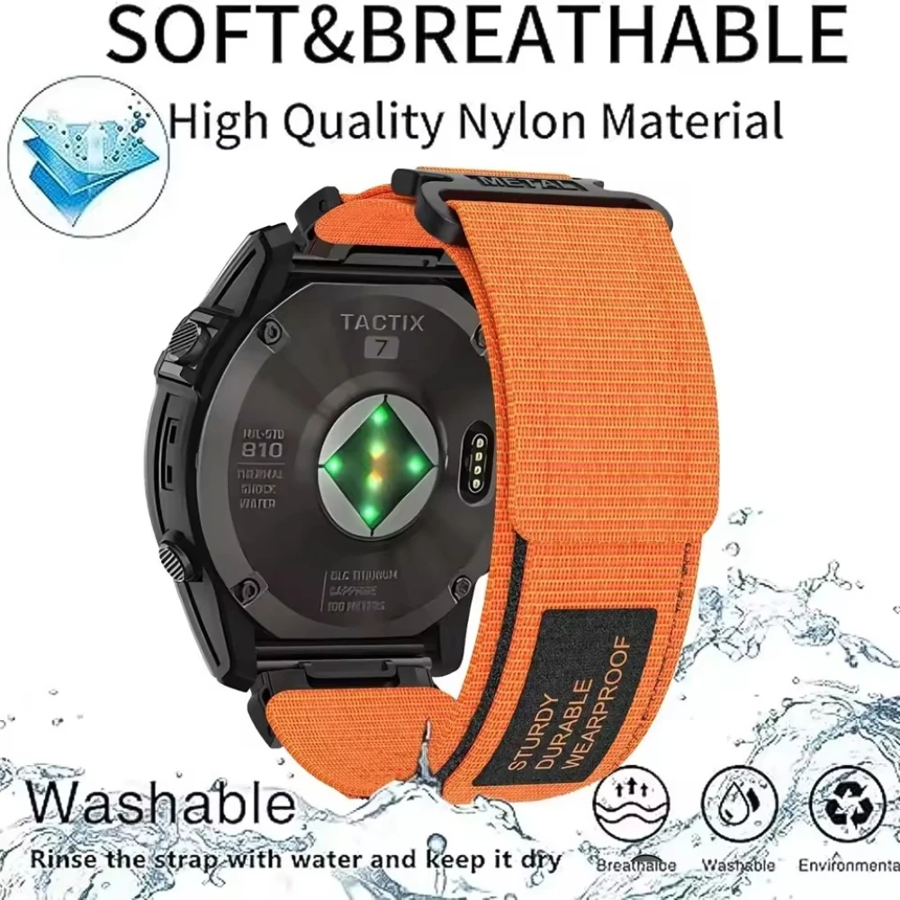 Durable QuickFit Nylon Watch Band Strap, 22mm & 26mm, Universal Fit