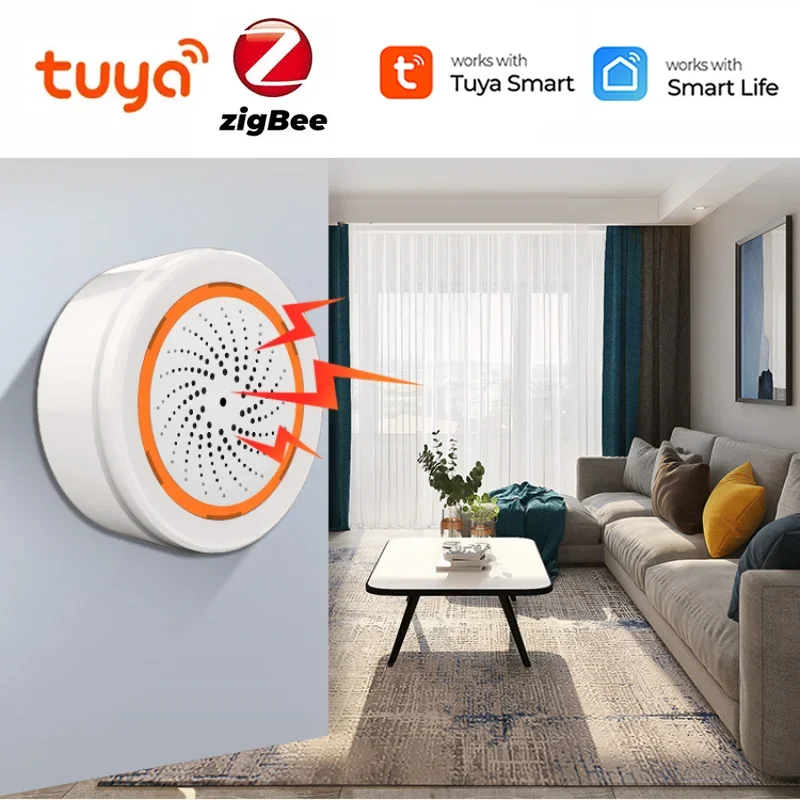 

Умная Wi-Fi сирена Tuya Zigbee, сенсорная звуковая сирена для защиты умного дома, работает с приложением Tuya Smart Life