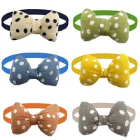 50pcs Cute Dog Bowties Adjustable Pet Bowties Dot Style Dog Bow Handmade Pet Collar for Small Dogs Cats Pet Grooming Accessories 1