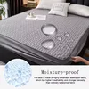 Waterproof Thicken Bed Cover Solid Color Mattress Protector Skin-Friendly Queen King Double Fitted Sheet Mat 90 150 180x200cm 2