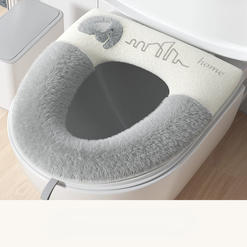 Winter Baby Elephant Toilet Mat Four Seasons Universal Plush Toilet Seat Cover Warm Seat Mat toilet seat cover toilet mat toilet seat cushion toilet mat set toilet accessories