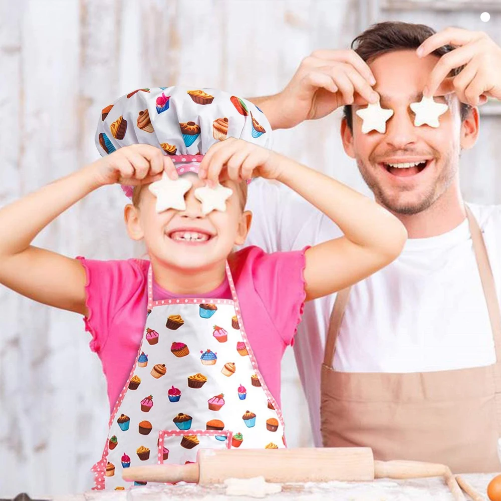 Delantal de cocina para niños y niñas, conjunto de guantes, gorro de Chef,  juguete combinado, guante de horno, disfraz de Chef, juego de rol -  AliExpress