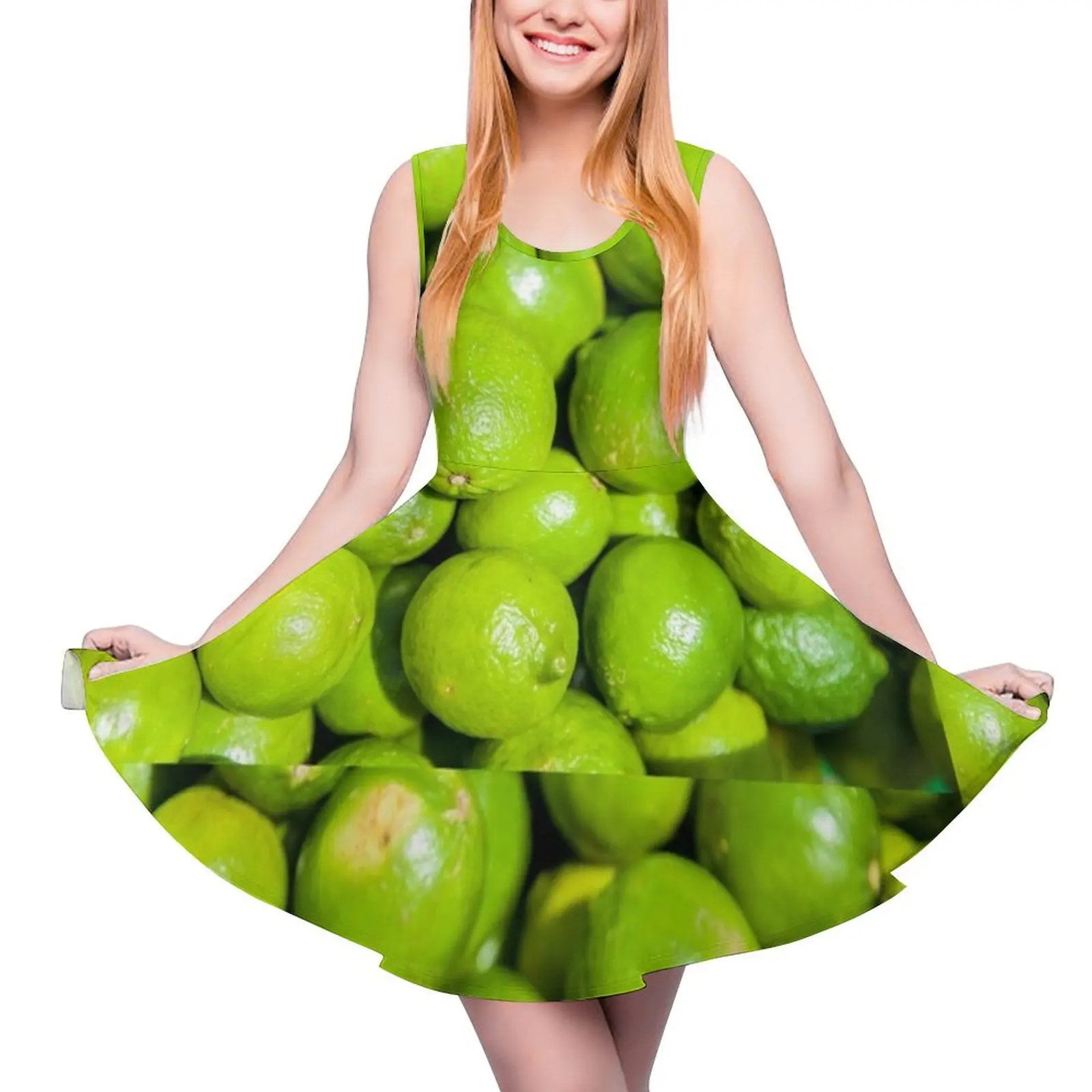 Lime Sleeveless Dress luxury woman party dress Evening dresses