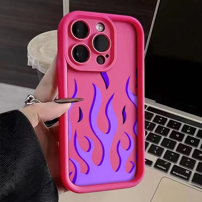 Personalized Purple Flame Pattern Phone Case Cover