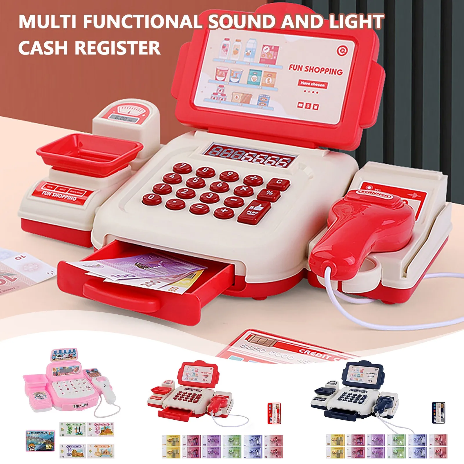 Supermarket Cash Register Children'S Toys Baby Puzzle Simulation Checkout Cashier Boys And Girls Party Games Birthday Gift 2