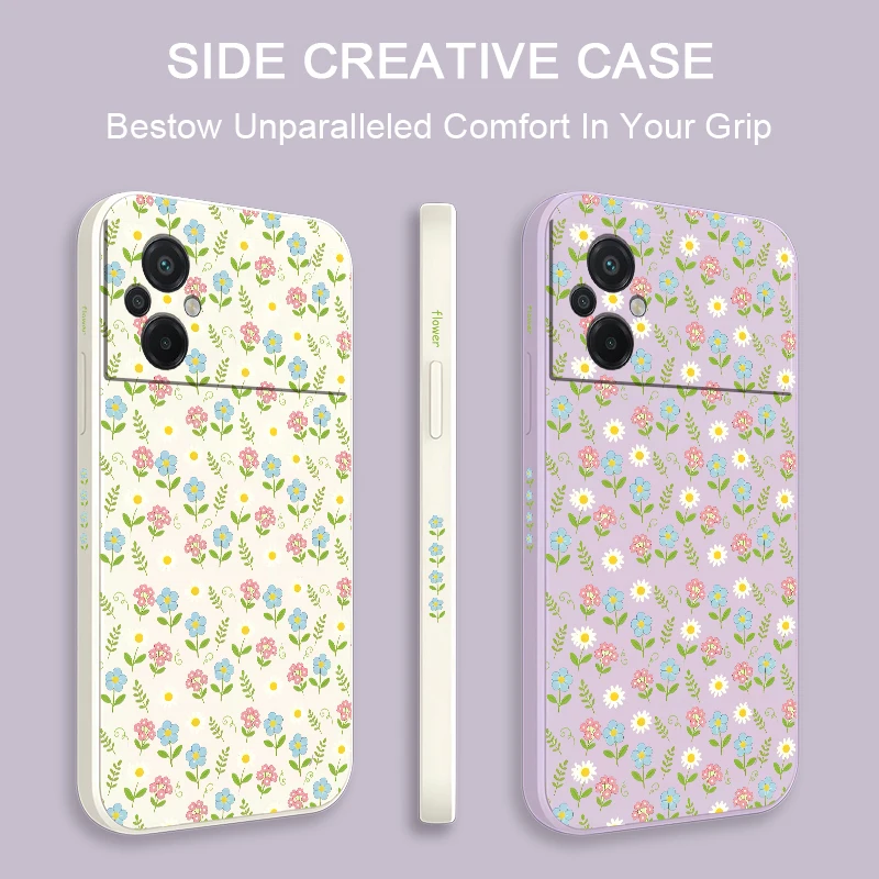 Shockproof Silicone Flower Print Phone Case