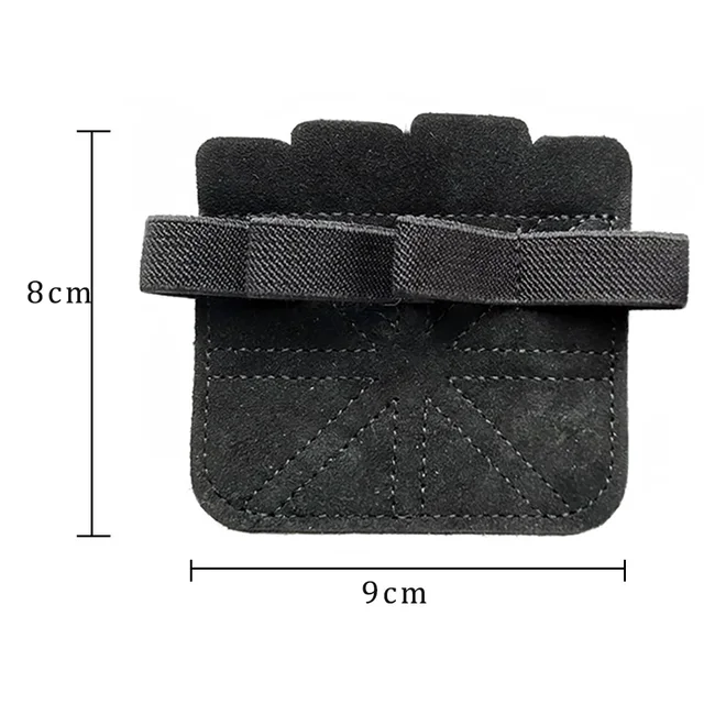 1 Pair Cowhide Weightlifting Gloves Four-finger Palm Protection Anti-slip Wear-resistant Fitness Sports Training Palm Guard 6