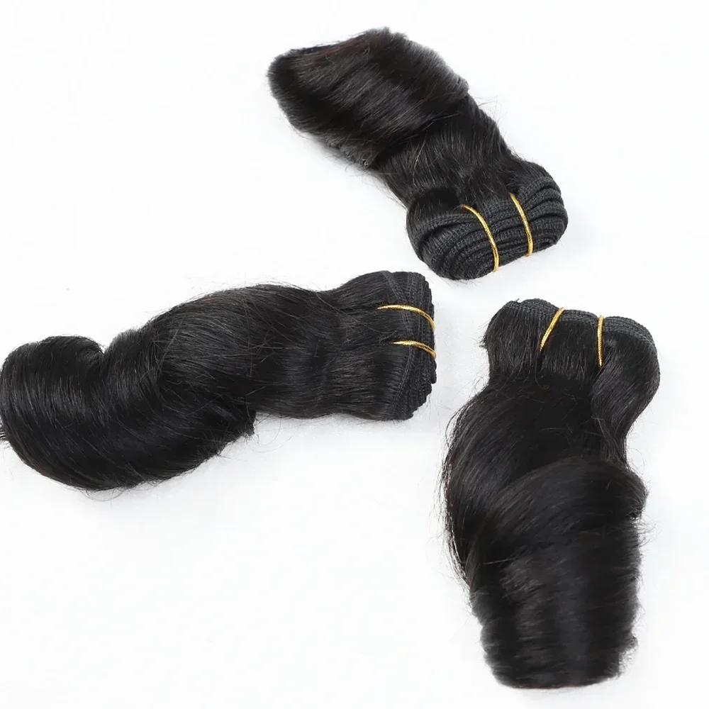 3pcs Loose Wave Short Curly Hair Bundles Brazilian Hair Weave Bundles Human Extension Human