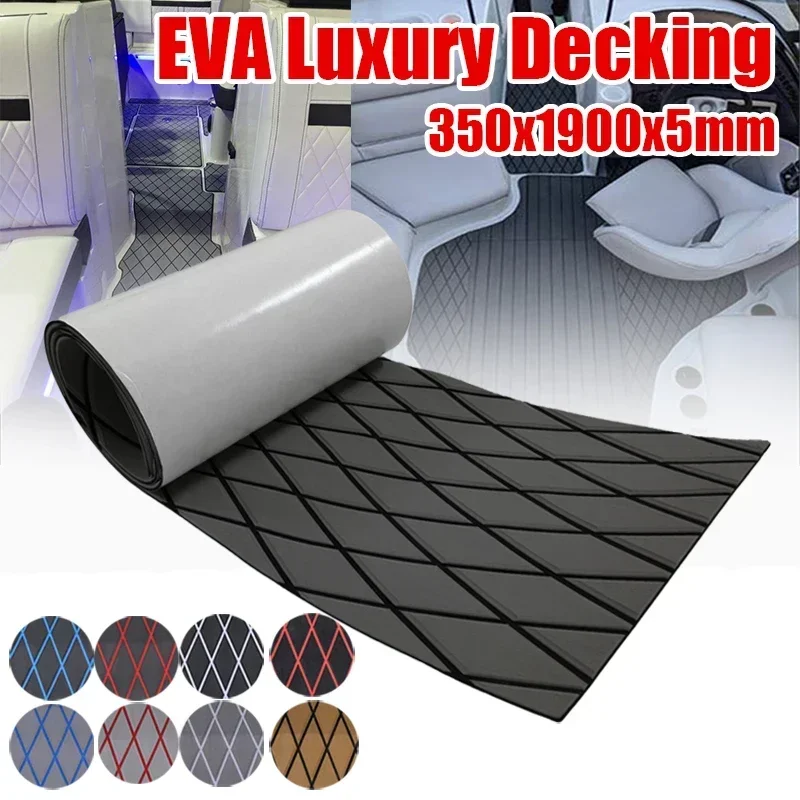 350x1900x5mm EVA Foam Luxury Decking Sheet Anti-Skid Boat Deck Self-Adhesive Yacht Flooring Pad Anti-fatigue Mat Diamond Shapes gl 47 50 sheets 7200 stickers a4 sheet matt self adhesive sticker paper 30x10mm round corner 144stks blank address label