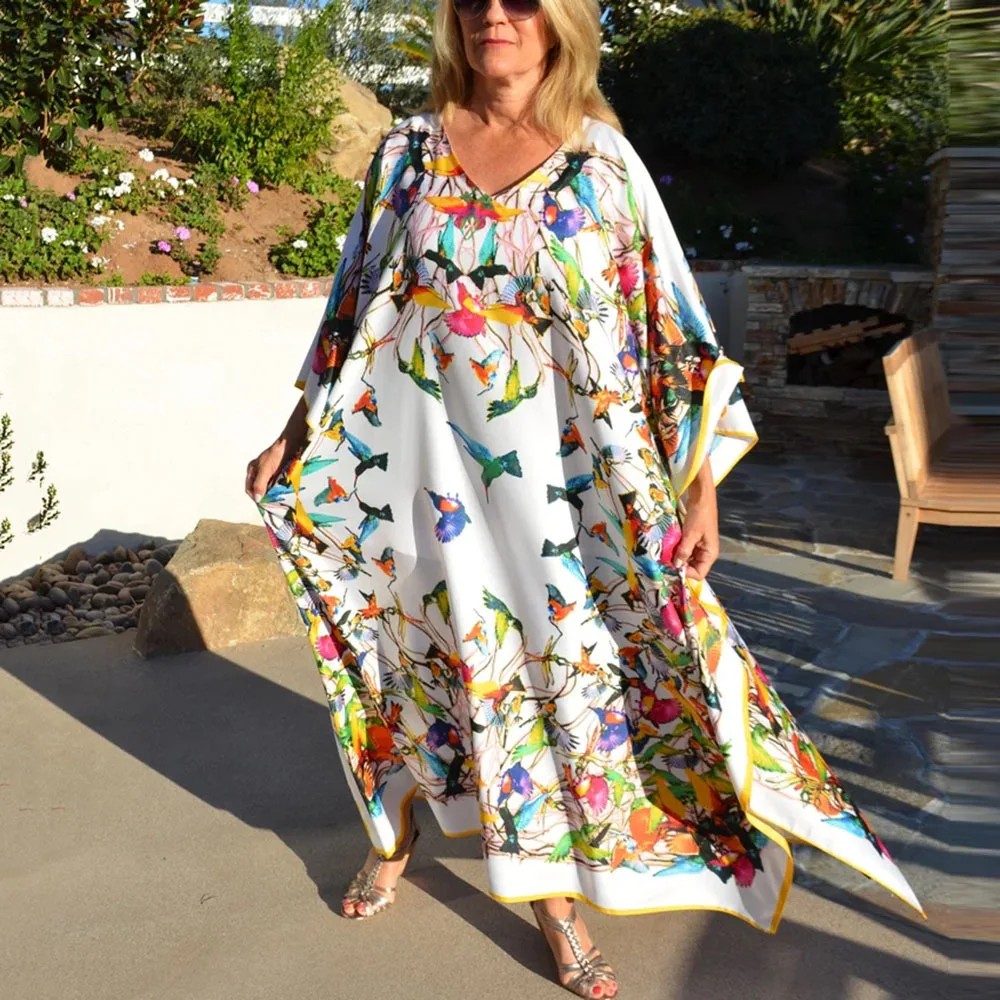 white printed kaftan