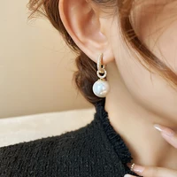 Advanced Geometric Round Micro Set Zircon Pink Pearl Pendant Earrings For Women 2025 Fashion Jewelry Accessories Girl’s Eardrop - Image 4