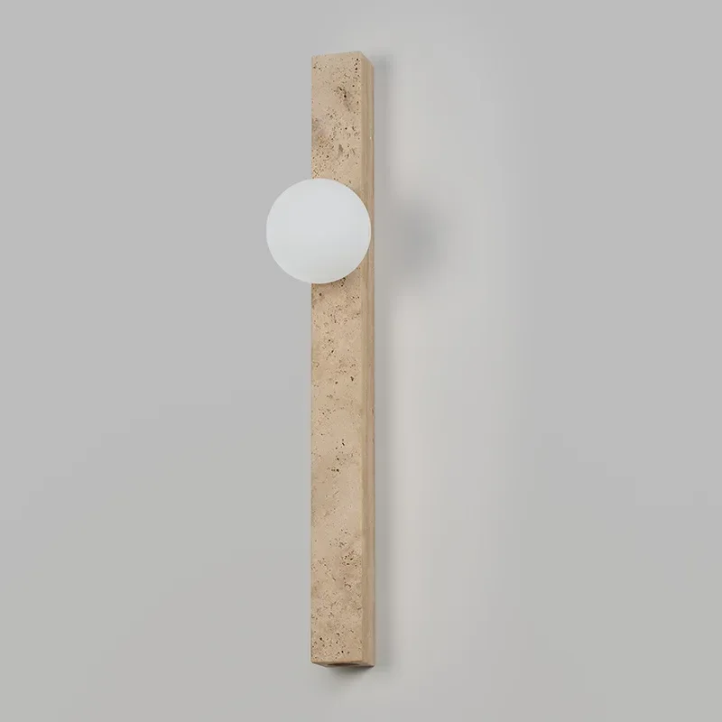 Long Natural Stone Wabi-Sabi Wall Sconce 6