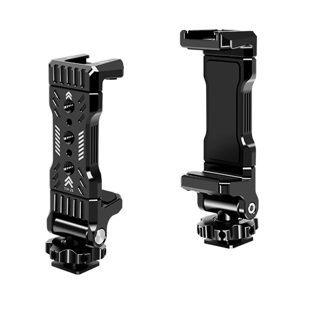 Metal Phone Holder Cold Shoe Mount 360&deg; Rotatable 1/4 3/8 ARRI for iPhone Android Smartphone DSLR Clamp for Arca Tripod Bracket