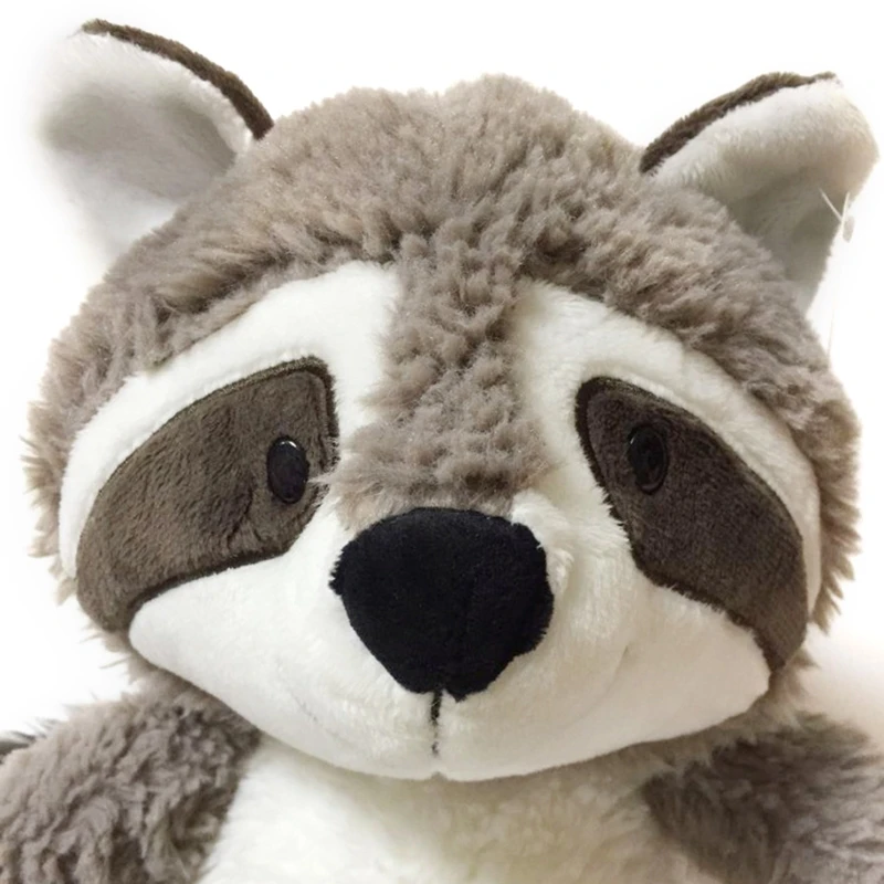 25/35cm 푹신한 꼬리가 있는 봉제 인형 장난감 너구리 3D 얼굴 보육 사무용품 69HE