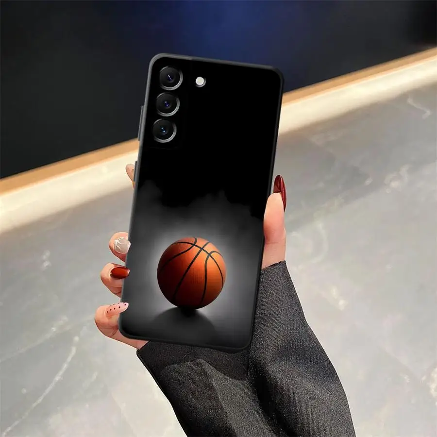 Sleek Black Basketball Design Soft Phone Cover Case