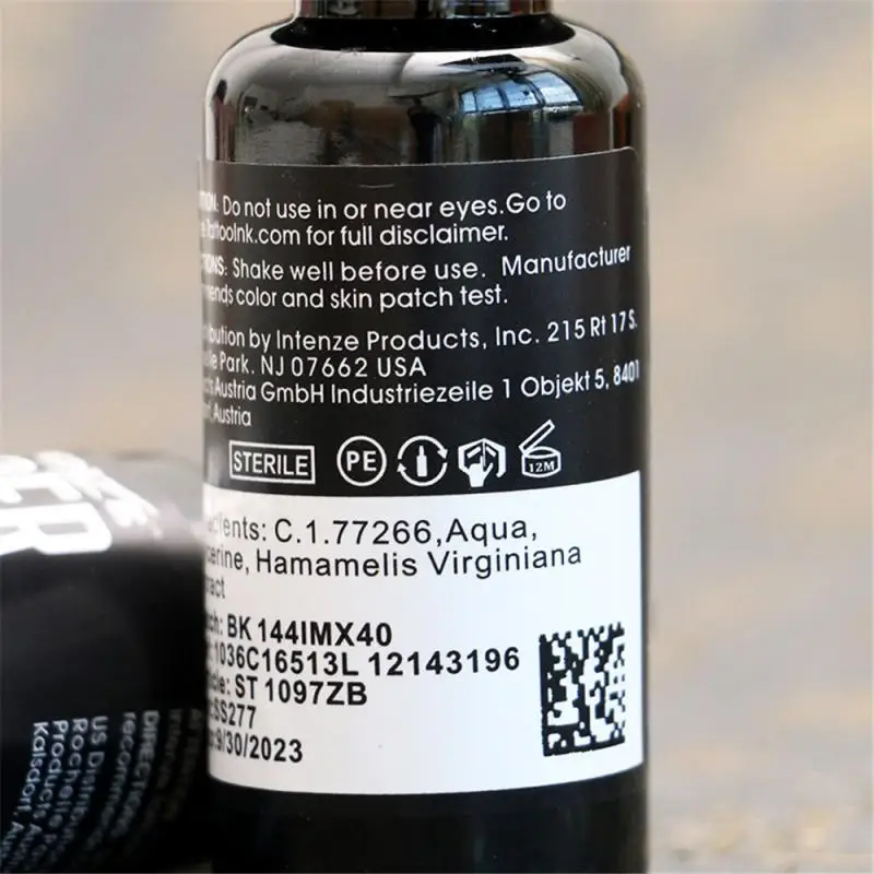 Grand Aqua Black permanent tattoo ink, 12 oz (360 ml), permanent black tattoo ink for body painting