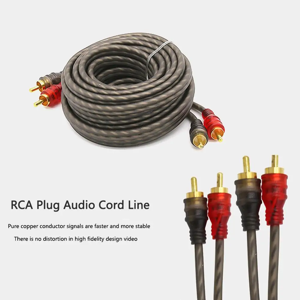 Audio Cable 2/5 Meter 2 RCA to 2 RCA Plug Car Audio System Amplifier Braided Copper Cable For Car Audio Home Cinema Stereo Hi-Fi Systems audio speaker cable audio signal cable audio cable electrical wire cable electronic wire cable car wire cable adapter car amplifier wiring kit