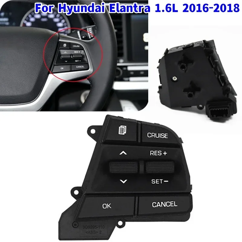 

1Pcs Car Steering Wheel Button Audio Cruise Control Buttons For Hyundai Elantra 1.6L 2016-2018 #96700-F2210