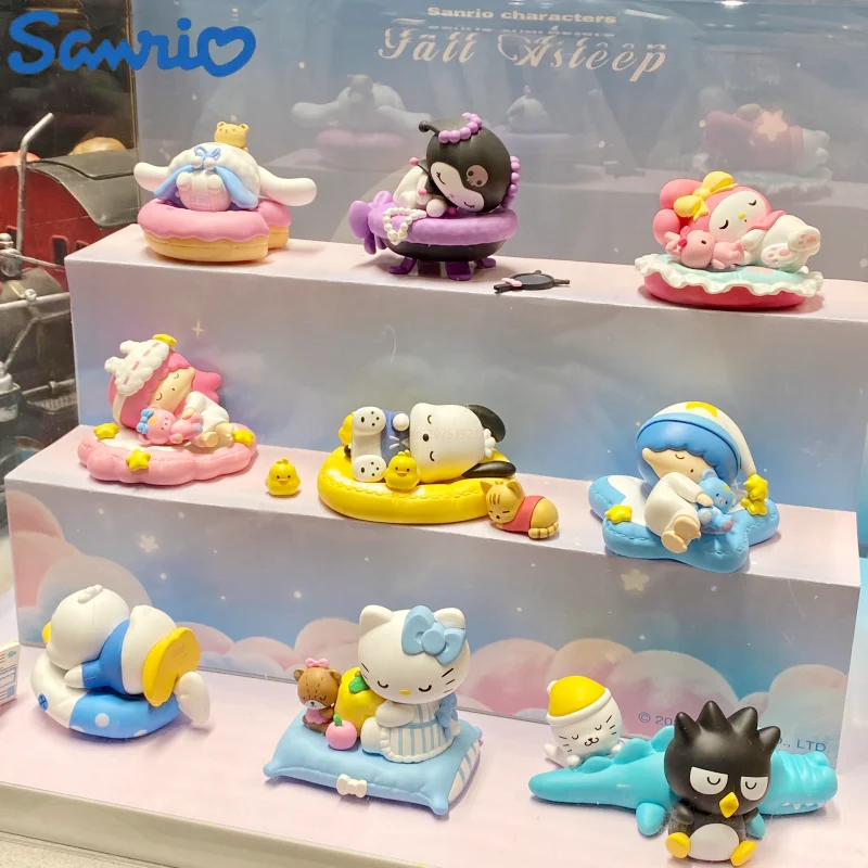 

Кавайные игрушки Подлинная семья Sanrio спит в спокойной серии таинственная коробка Hello Kitty Kuromi Cinnamoroll Милая кулми Девушка ручной работы