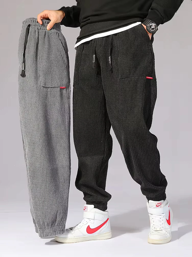 Pantalon velours côtelé pêche baggy confortable hiver automne pour homme loose jogger