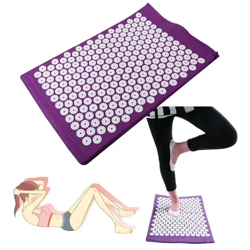 

Men Women Acupressure Yoga Mat Massage Cushion Pillow Acupuncture Relieve Stress Back Body Pain Spike Mat with Carry Bag