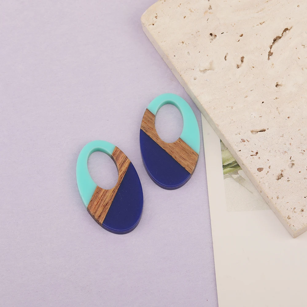 Cordial Design 50Pcs 21*35MM Jewelry Accessories/Natural Wood & Resin/Oval Shape/Hand Made Charms/Jewelry Findings & Components - cordial