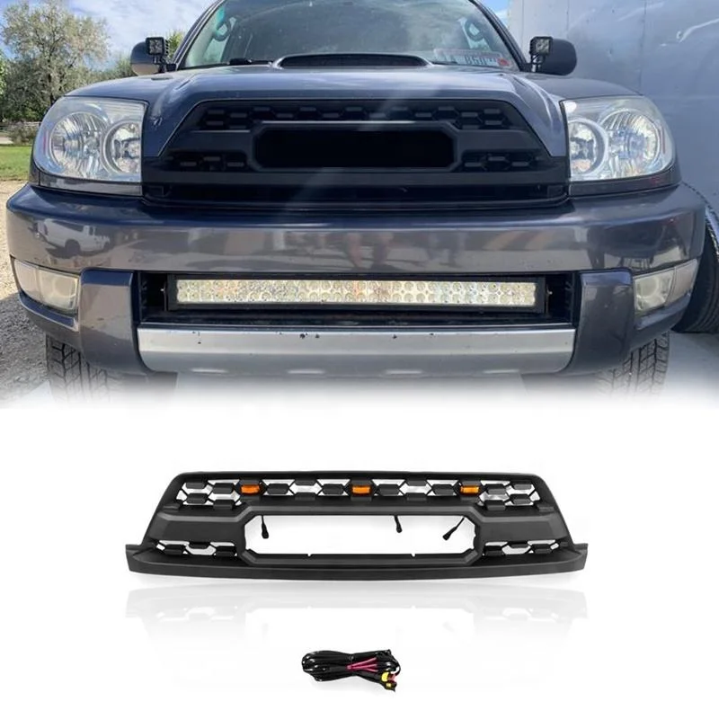 

02-05 Hot Sale 4x4 Auto Tuning Accessories Parts Front Bumper Grille Grill with LED Light Lights for Toyota 4runner