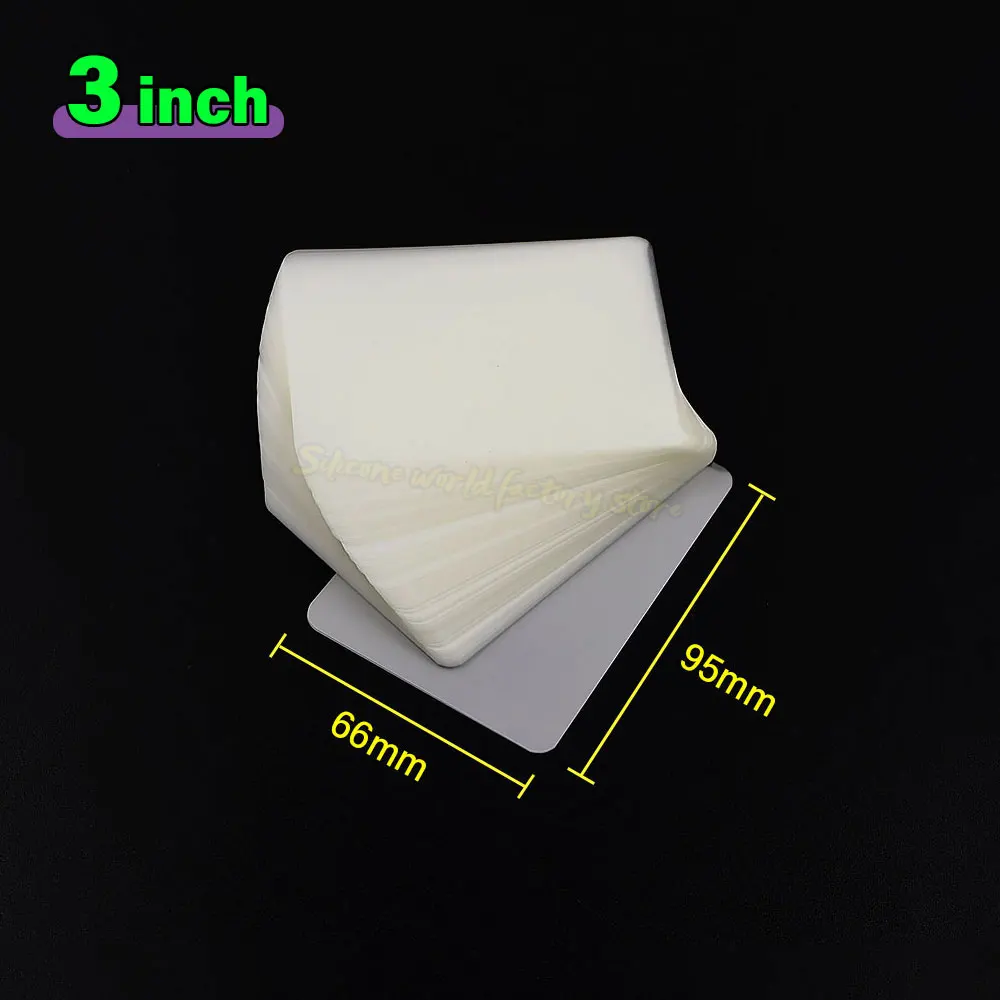 Silikon Dünyası 3/4/5/6 Inç 100 Sayfa 60 Mikrofon Termal Laminasyon Filmi PET Plastik Film Fotoğraf/Kart/Resim Sıcak Laminasyon Filmi