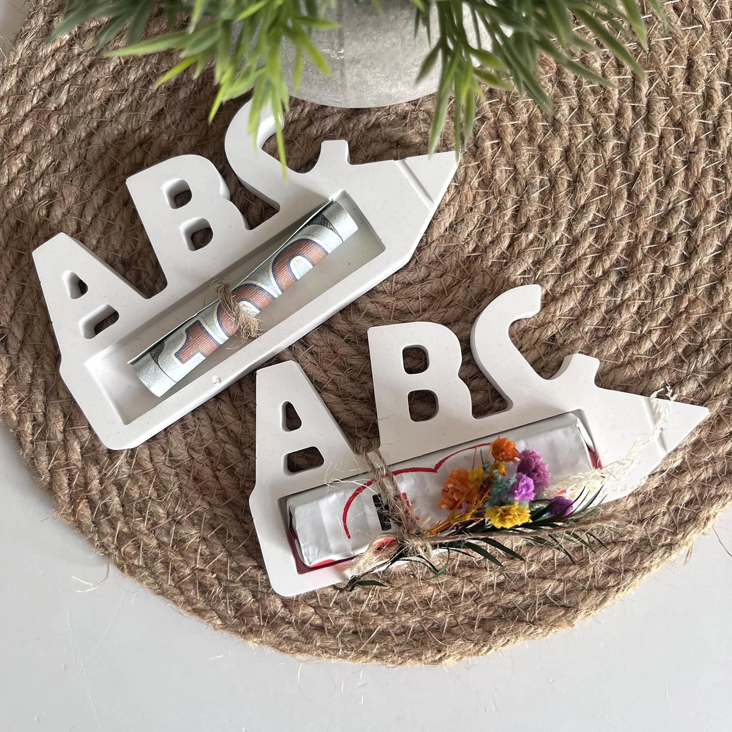 Silicone Mold Abc Letter Gift Holder for School Season Cash Chocolate Gift Decoration