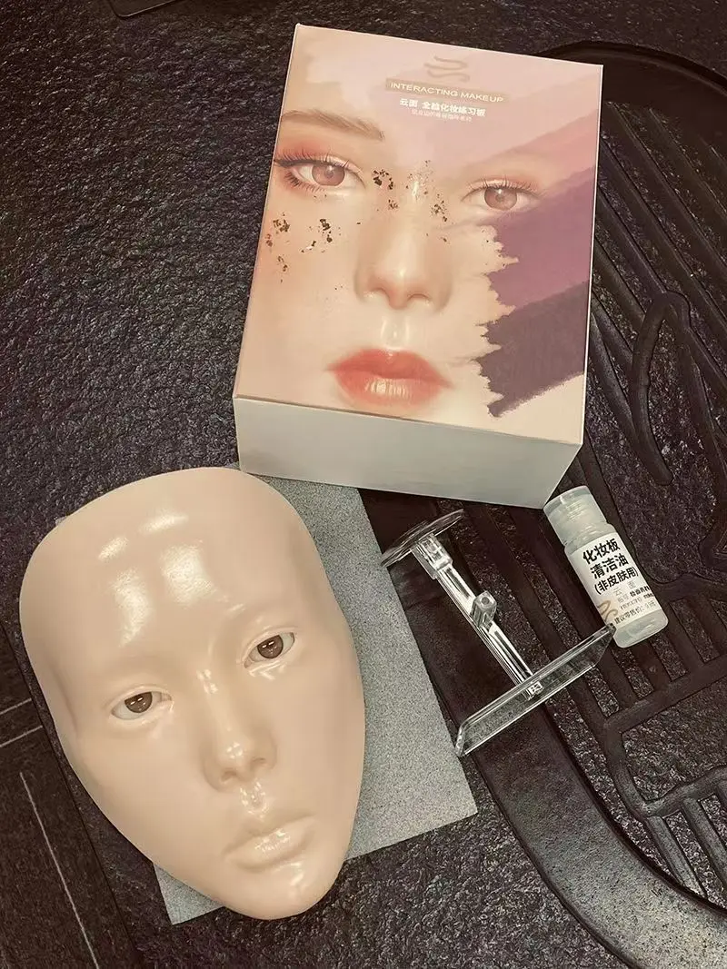 Laokiiy Makeup Practice Face, Makeup Mannequin Face With Makeup Practice Face Board, 5D Silicone Full Face Practice Eyelash Eye Shadow, For Emerging Makeup Artist, Beginners, Girl's Gift (White - View #5