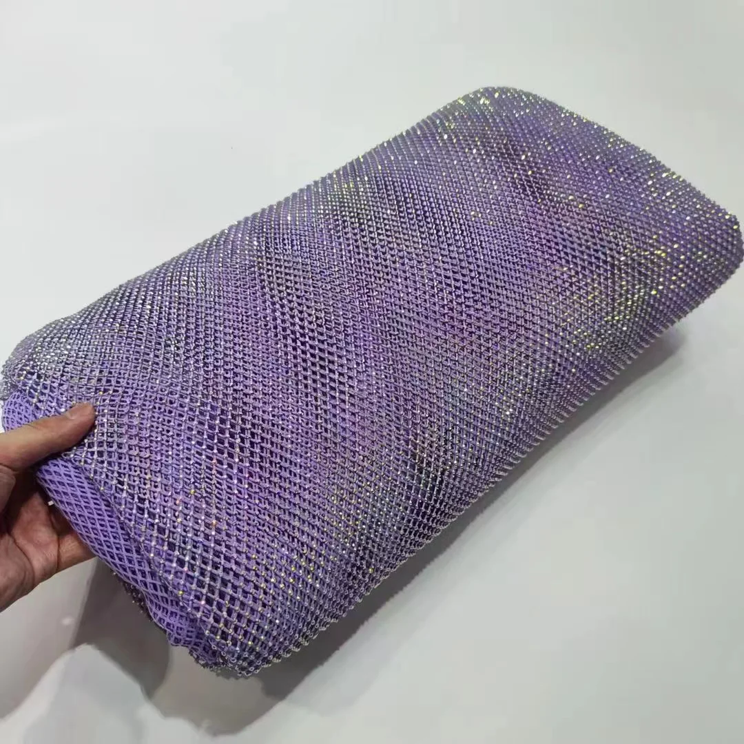 Fashion DIY AB Color Rhinestone Mesh Fabric Sewing Crystal Cloth Ribbon