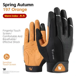 WEST BIKING Men's Full Finger Cycling Gloves - Touchscreen, Anti - Slip, Breathable, Thermal - S (Thin 197 Spring)