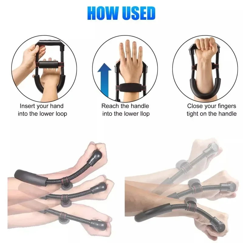 Adjustable Spring Wrist Stretcher Forearm Muscle Training Rehabilitation Equipment Arm Exerciser Gym Equipment Bodybuilding