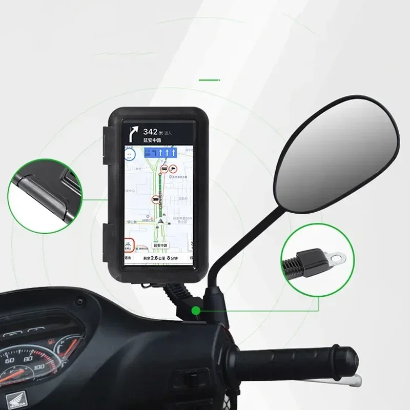Waterproof Motorcycle and Bicycle Phone Holder with Handlebar Mount
