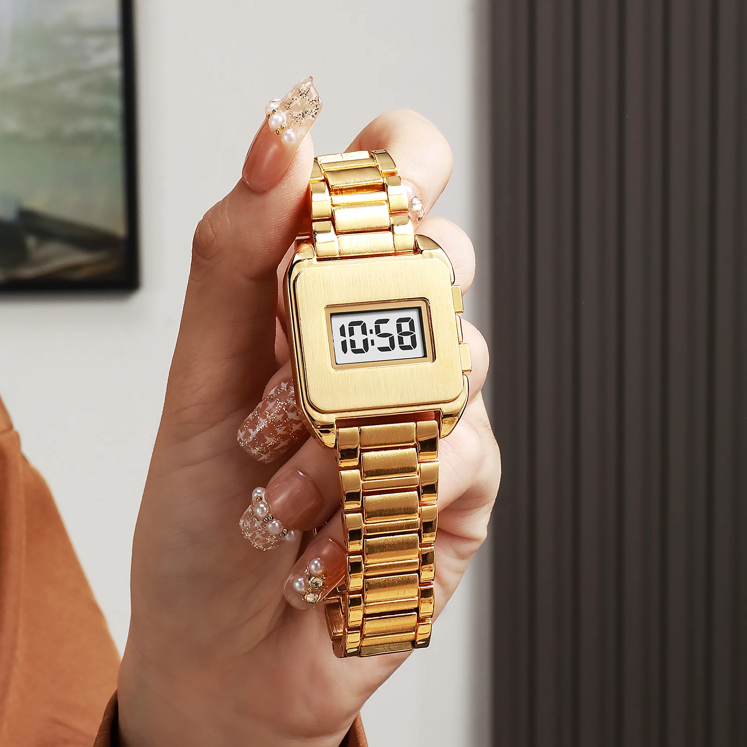 Simple Digital Men's Electronic Watch Arabic Numerals Show Conspicuous Daily Wearing Time as Gifts for Grandpa's Daily Life - 3