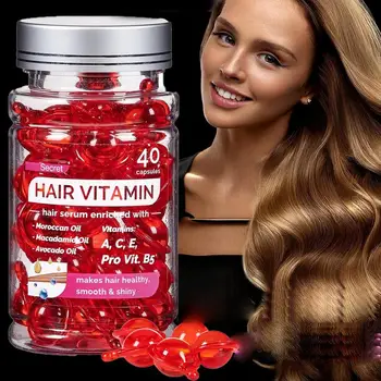 2024 헤어 비타민 캡슐 케라틴 오일, 탈모 방지, 손상된 컬 복구, 에센셜 오일 에센스, 실키 헤어, 모로코 에센셜 오일