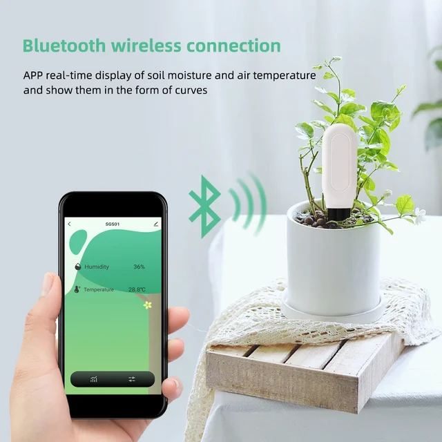 Tuya 2In1 Bluetooth Soil Tester Moisture Temperature Humidity Sensor Wireless Earth Hygrometer for Planting Garden Potted Lawn 3
