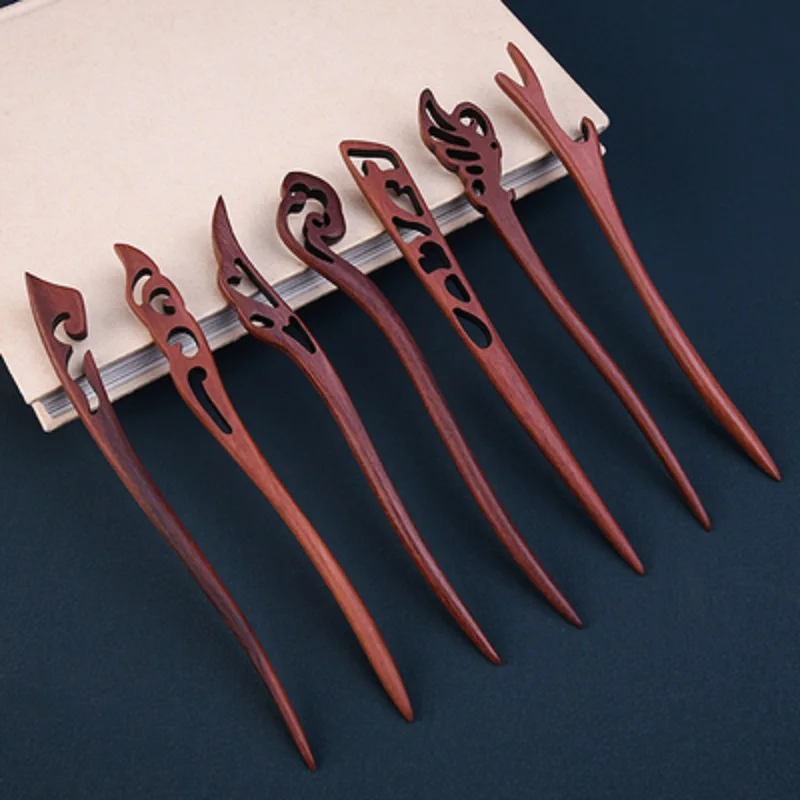 Hair Accessory Hair Stick Hair Clip Hair Headdress Jewelry Accessories Traditional Hair Sticks Chinese Hair Clips Hairpins Carved Wooden Fork Vintage Chop Stick Headwear For Women Jewelry